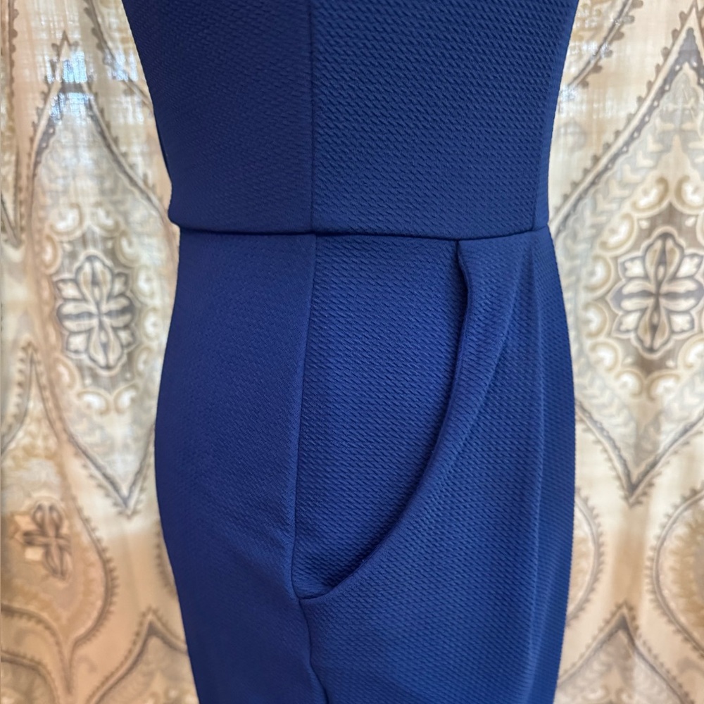 Bisou Bisou Michele Bohbot Royal Blue Sheath Dress Sleeveless Career Cocktail - Picture 4 of 7